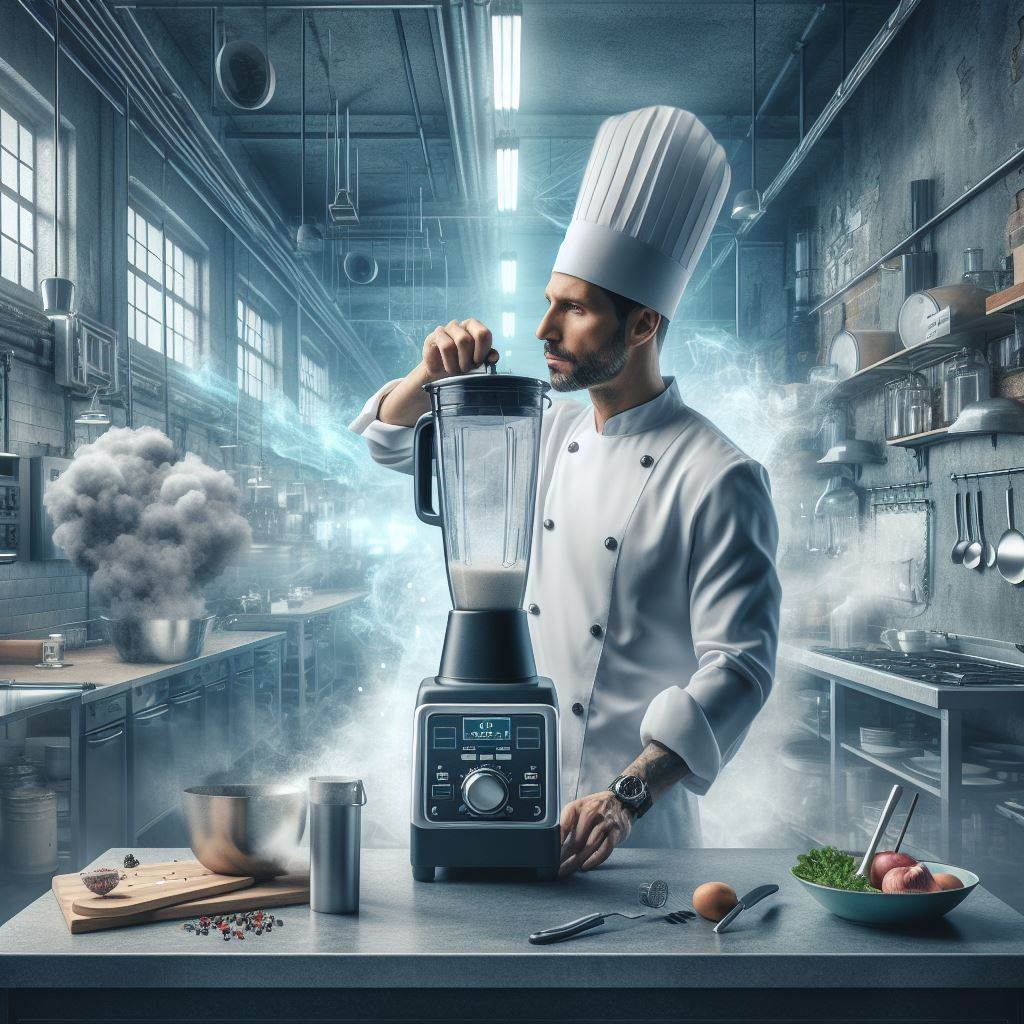 chef usando batidora industrial